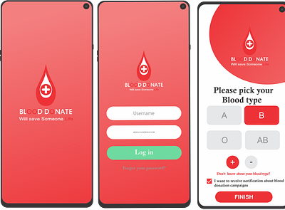 Blood Donate App app branding design graphic design icon illustration logo typography ui ux vector web