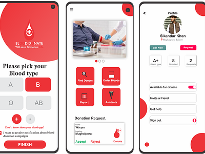 Blood Donate app 3d animation app branding design graphic design icon illustration logo motion graphics ui ux vector