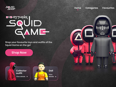 Squid Shop Website Design 2021 app graphic design logo squidgame ui website