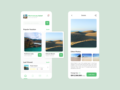 Travel & Booking App beach booking concept design east exotic homestay ios lake minimalist mobile nature order sand scenery sea travel ui ux waves