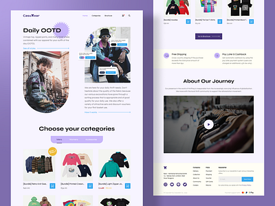 Casuwear: Online Thrift Store Website app branding commerce concept design fashion jacket logo minimalist online purple shirt shoes store thrift ui ux web website white