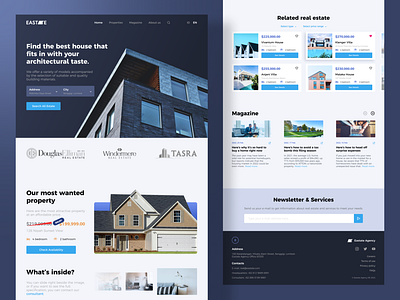 Eastate: Indonesian Real Estate Agency Website app branding concept design estate home house housing illustration logo magazine minimalist place real rent sale ui ux villa website