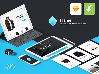 Flame UI Kit for Sketch App (FREE)