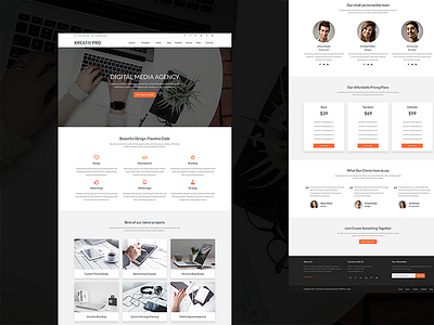Kreativ Pro agency clean genesis framework minimal portfolio template theme web design wordpress