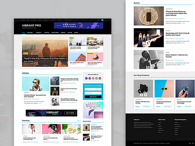 Vibrant Pro clean fashion genesis framework lifestyle magazine modern news template theme web design wordpress