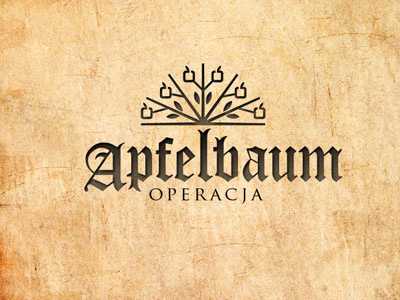 Apfelbaum apple dirty eroded logo medieval font