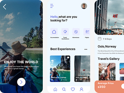 Travel Application app design graphic design ui ux