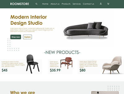 Furniture web site ROOMSTORE shop example web design design landingpage web website