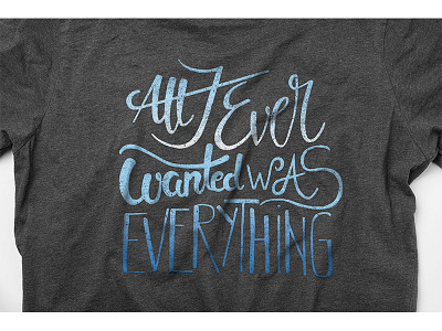 everything blue calligraphy hand drawn handmade lettering script type