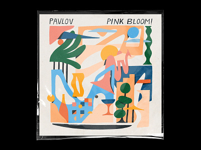 Pink Bloom! album album cover blobs bloom coverart drums electronic flowers foliage jazz keyboard mediterranean music pavlov pink shapes trumpet