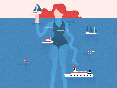 Medusa boats ferry illustration sailingboat