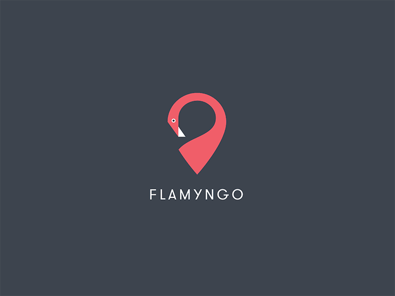 Flamyngo bird flamingo illustration logo logomark traveling