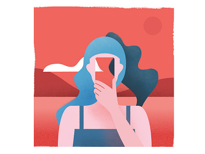 ✍ illustration iphone landscape selfie