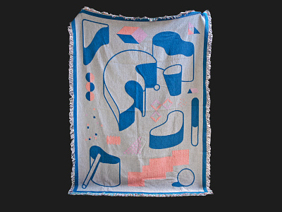 Throw — No 37 blanket blobs collab face shapes throw woven