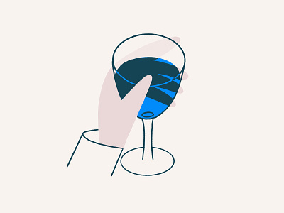 Glass blue drink glass hand water wine