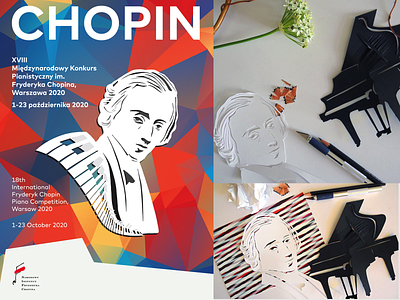 Chopin Piano Competition, Polish Poster competition graphic design illustration poster