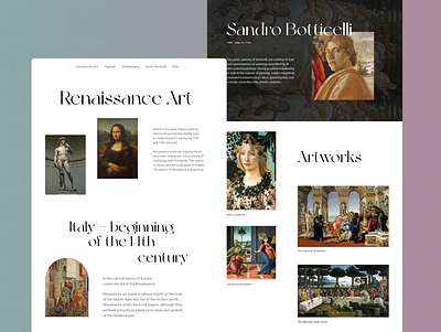Renaissance Are - Website design app appdesign art design ui uidesign ux web webdesign website