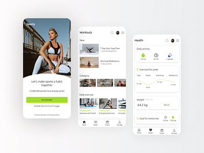 Sporty - app design concept