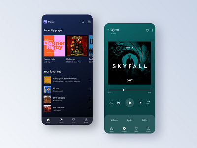 Music App - UI Design app appdesign design mobile mobiledesign music ui uidesign ux webdesign