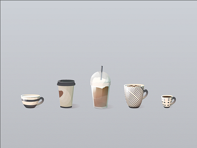 Coffee icon set 2d ai icon