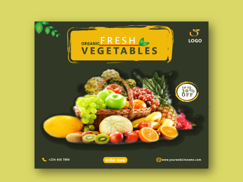 fresh vegetable social media sale template by Billa Soundarya on Dribbble