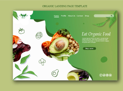 organic food web landing page graphic design landing page template organic landing page template organic web landing page web design