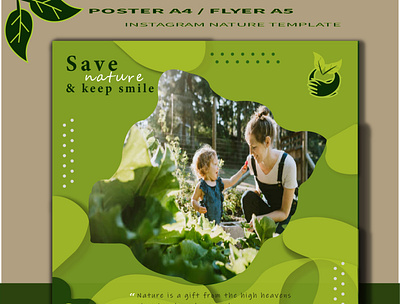 ECOLOGY NATURE POSTER /FLYER TEMPLATE graphic design logo nature flyer nature flyer template nature poster nature poster template