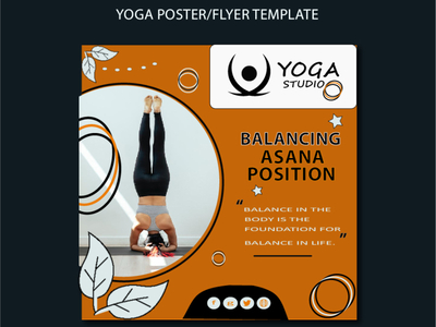 balancing yoga poster A4 / flyer A5 template by Billa Soundarya on Dribbble