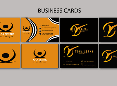 business card with branding and logos branding business card business card template graphic design logo logo designs yoga business card yoga logos