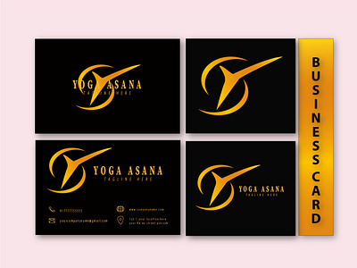 business card with gold and block