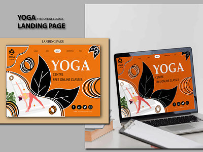 Yoga online classes landing page branding graphic design landing page landing page with mock up web landing page