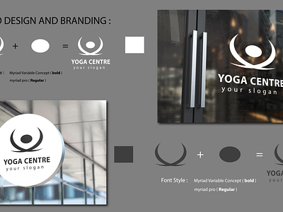 Yoga logo with Branding. brand brand identity logo brand type branding graphic design logo logo folio logo with branding