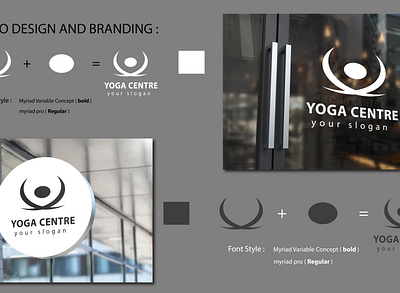 Yoga logo with Branding. brand brand identity logo brand type branding graphic design logo logo folio logo with branding