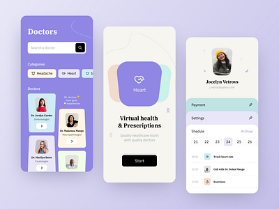 Medical app [ mobile app ] app appointments consultation doctor feed healthcare hospital medicine mobile nurse onboarding patient profile schedule telehealth telemedicine ui ux welcome screen