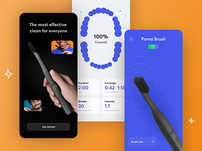 Toothbrush [ mobile app ] healthcare medicine mobile mobile app onboarding product design toothbrush