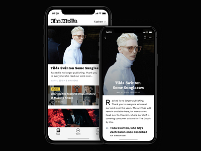 The Media app application article feed home interaction ios media mobile news ui ux