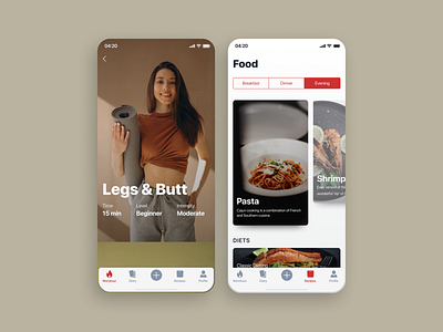 The Workout app application diet fitness food graphic gym interaction ios mobile product product design recipe sport ui ui kit ux web weight workout