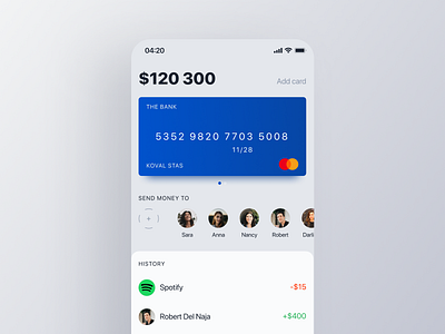 The Bank app application bank blockchain coin financial interaction interface ios minimal mobile product ui ui kit ui8 ux