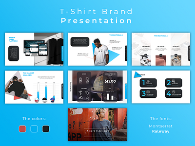 T-Shirt brand Presentation design branding design google slides graphic design illustration infographics logo pitch deck powerpoint presentation vector