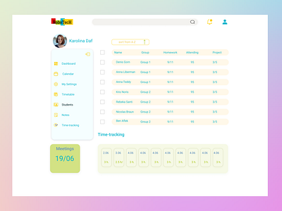 dashboard for robotics courses site