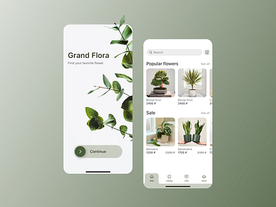 Grand Flora | Flower shop app app design flower logo mobile shop ui ux