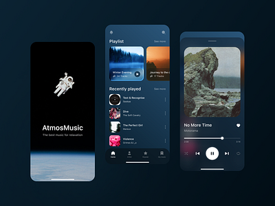 AtmosMusic | Music Player App app design mobile music ui ux