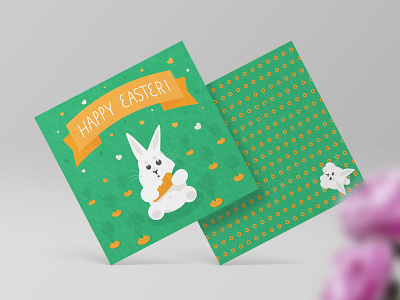 Happy Easter bunny ai bunny design easter easter bunny flat greetingcard illustration minimal vector
