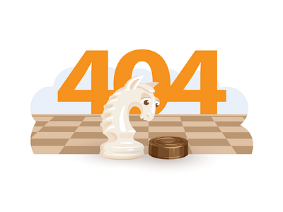 Page 404 illustration for Chessmate portal Maestro 404page chess illustration vector web design