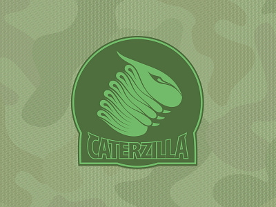 Caterzilla Khaki ai badge branding design logo mascot team logo vector