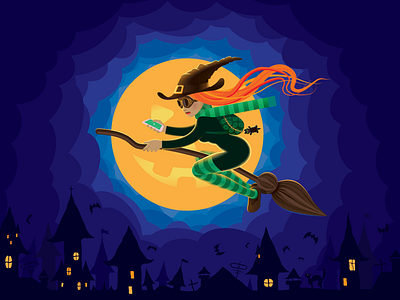 ..to Halloween party ai design halloween halloween flyer halloween party illustration illustrator moon nightclub vector witch witchcraft