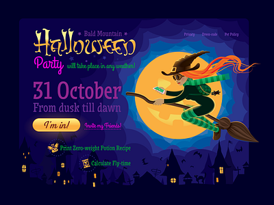 Halloween Party [web] ai design halloween illustration vector web design webdesign witch witchcraft