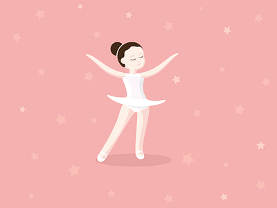 Little Ballerina 01 ai ballerina ballet child dancer design flat girl illustration minimal vector