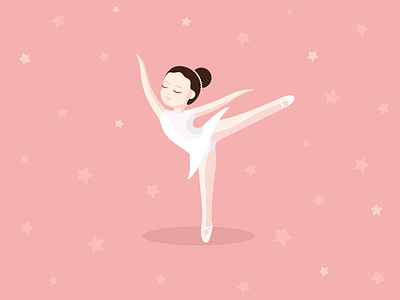 Little Ballerina 02 ai ballerina ballet child dancer design flat girl illustration minimal vector