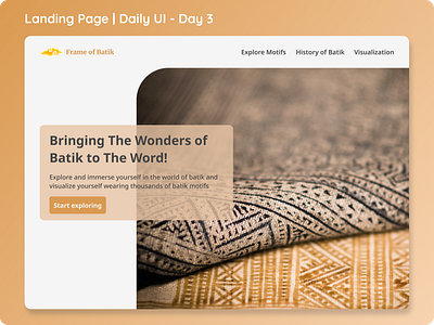 Landing Page - Daily UI - Day 3 batik beginner dailyui design desktop indonesia landing page ui ux web design